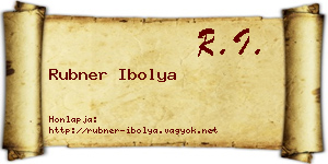 Rubner Ibolya névjegykártya